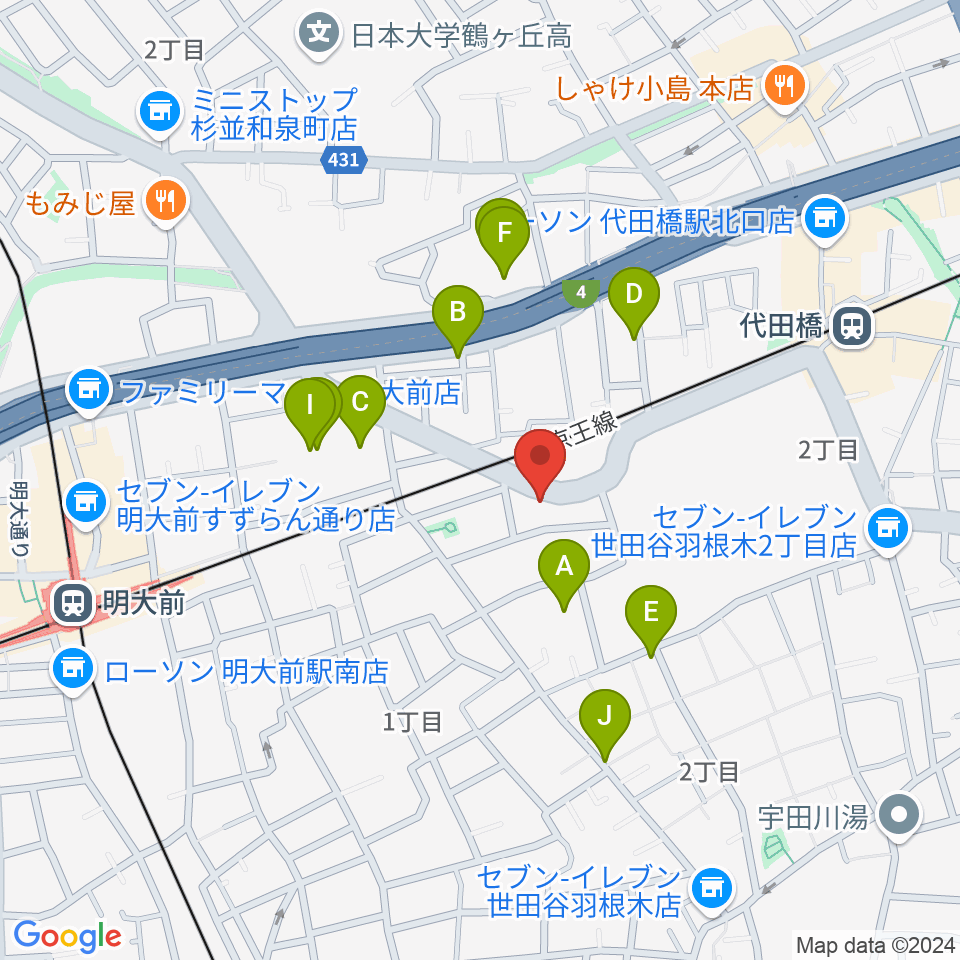 スタジオ・イヴ Stringraphy周辺の駐車場・コインパーキング一覧地図