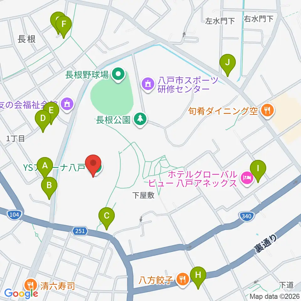 Ysアリーナ八戸 周辺の駐車場 コインパーキング一覧マップ