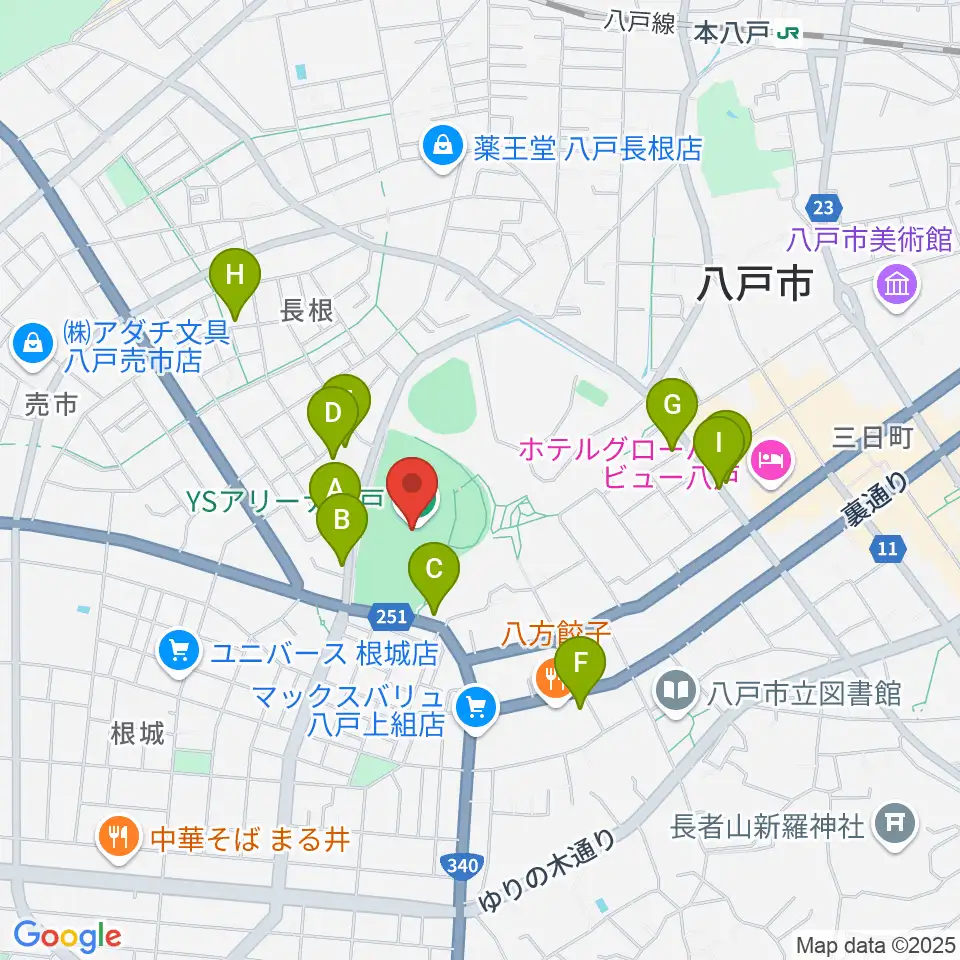 YSアリーナ八戸周辺の駐車場・コインパーキング一覧地図