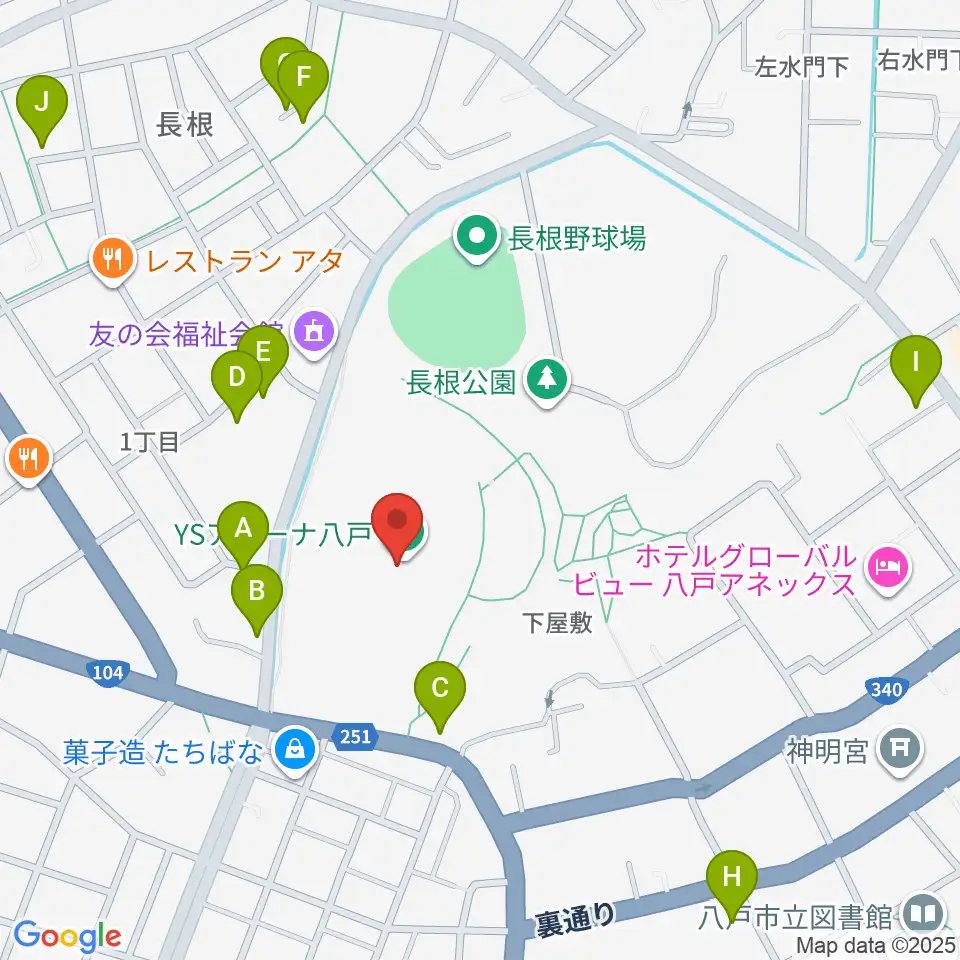 YSアリーナ八戸周辺の駐車場・コインパーキング一覧地図