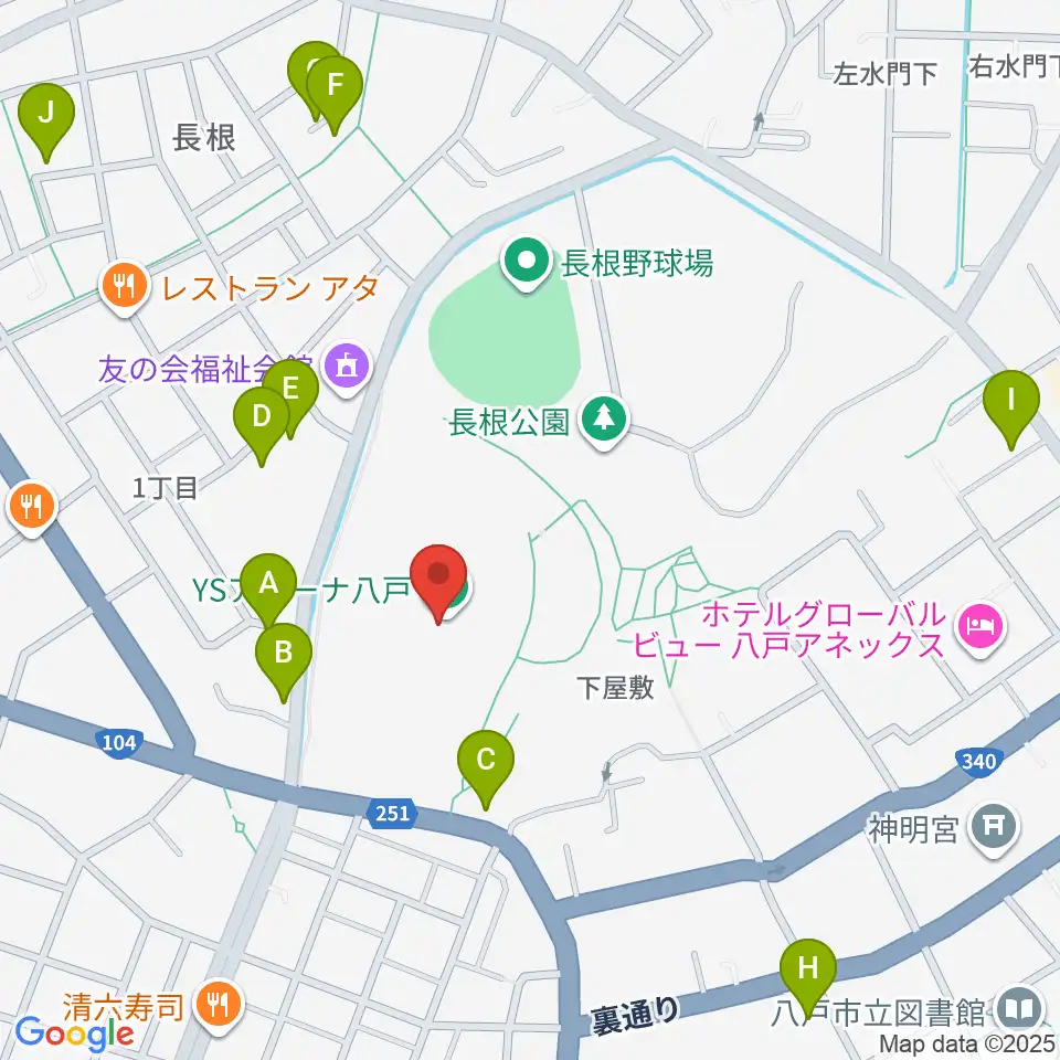 YSアリーナ八戸周辺の駐車場・コインパーキング一覧地図