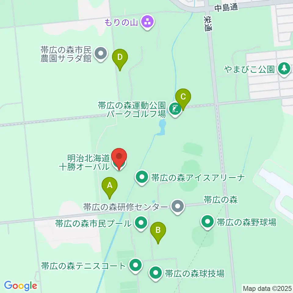 明治北海道十勝オーバル周辺の駐車場・コインパーキング一覧地図