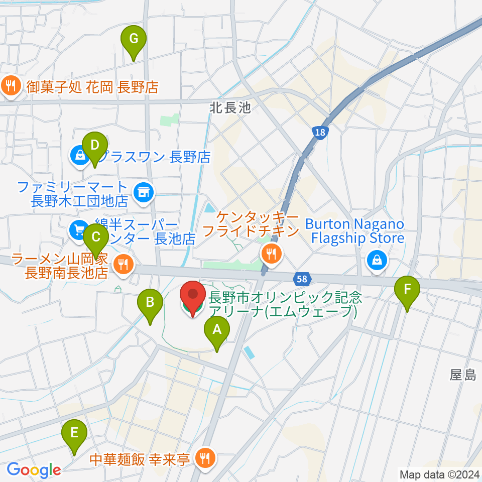 エムウェーブ周辺の駐車場・コインパーキング一覧地図