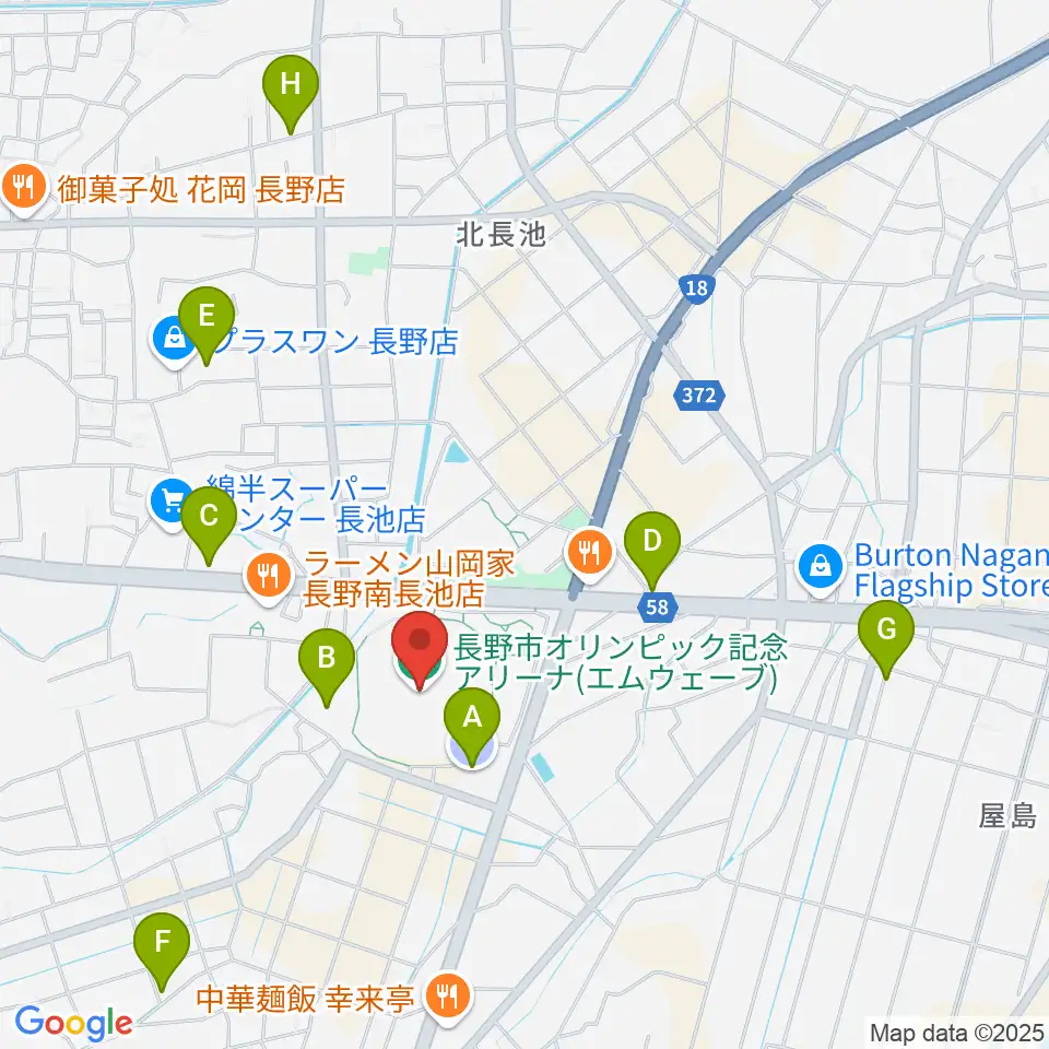 エムウェーブ周辺の駐車場・コインパーキング一覧地図