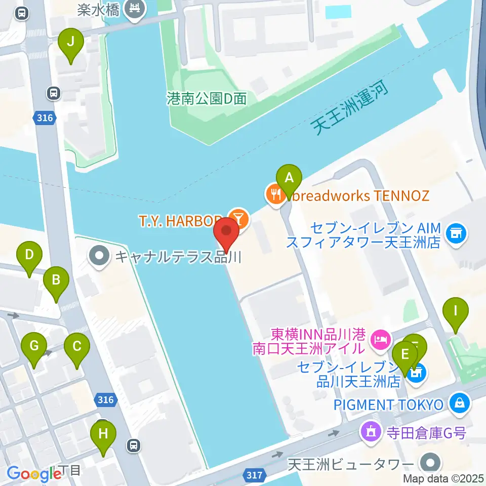 寺田倉庫B&C HALL周辺の駐車場・コインパーキング一覧地図