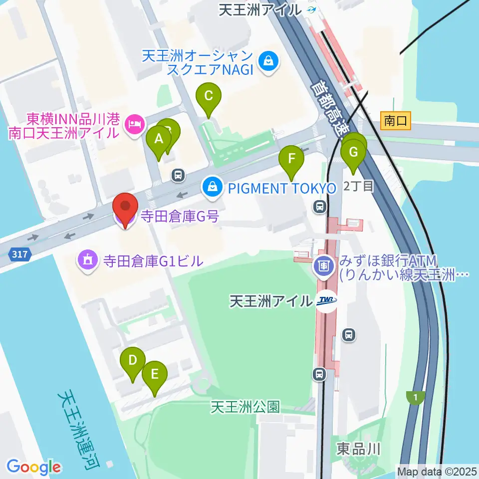 寺田倉庫G3-6F周辺の駐車場・コインパーキング一覧地図