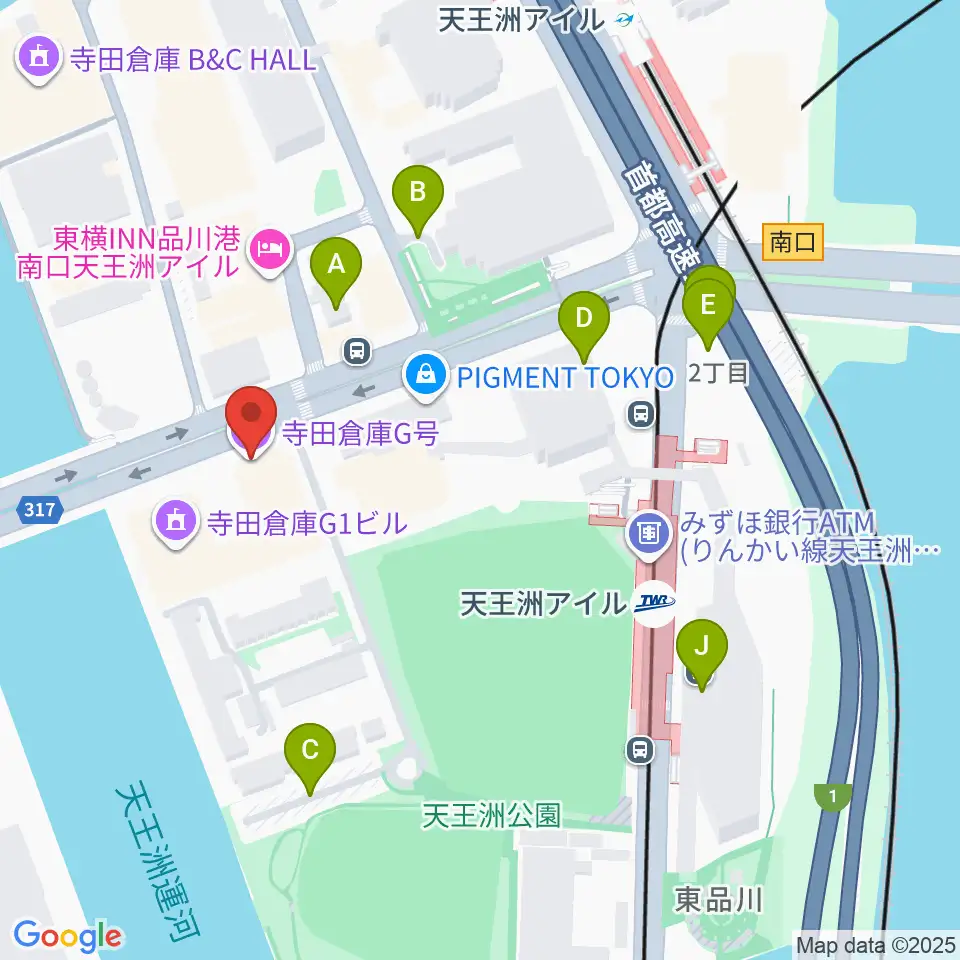 寺田倉庫G3-6F周辺の駐車場・コインパーキング一覧地図