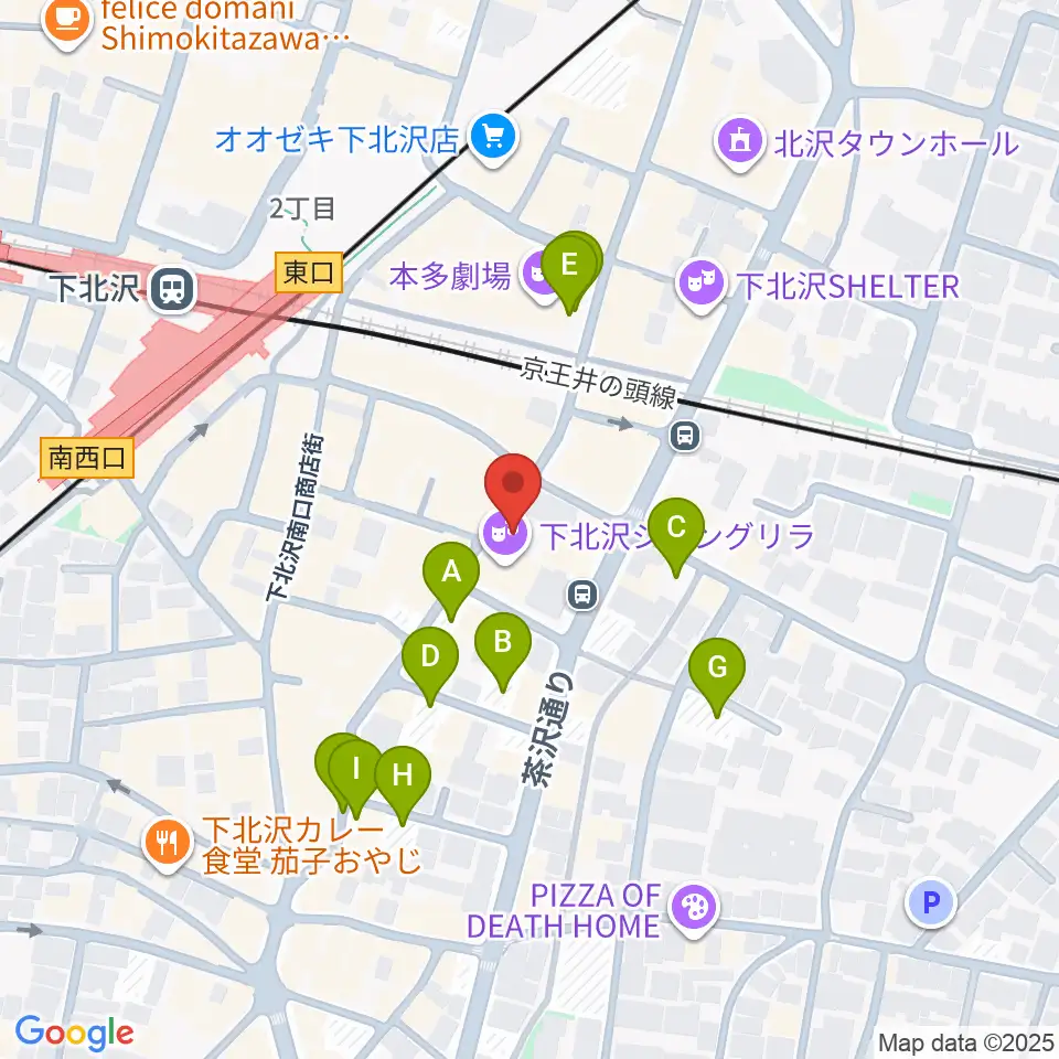 セカンドストリート楽器館下北沢店周辺の駐車場・コインパーキング一覧地図