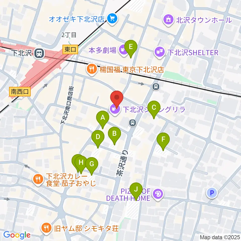 セカンドストリート楽器館下北沢店周辺の駐車場・コインパーキング一覧地図