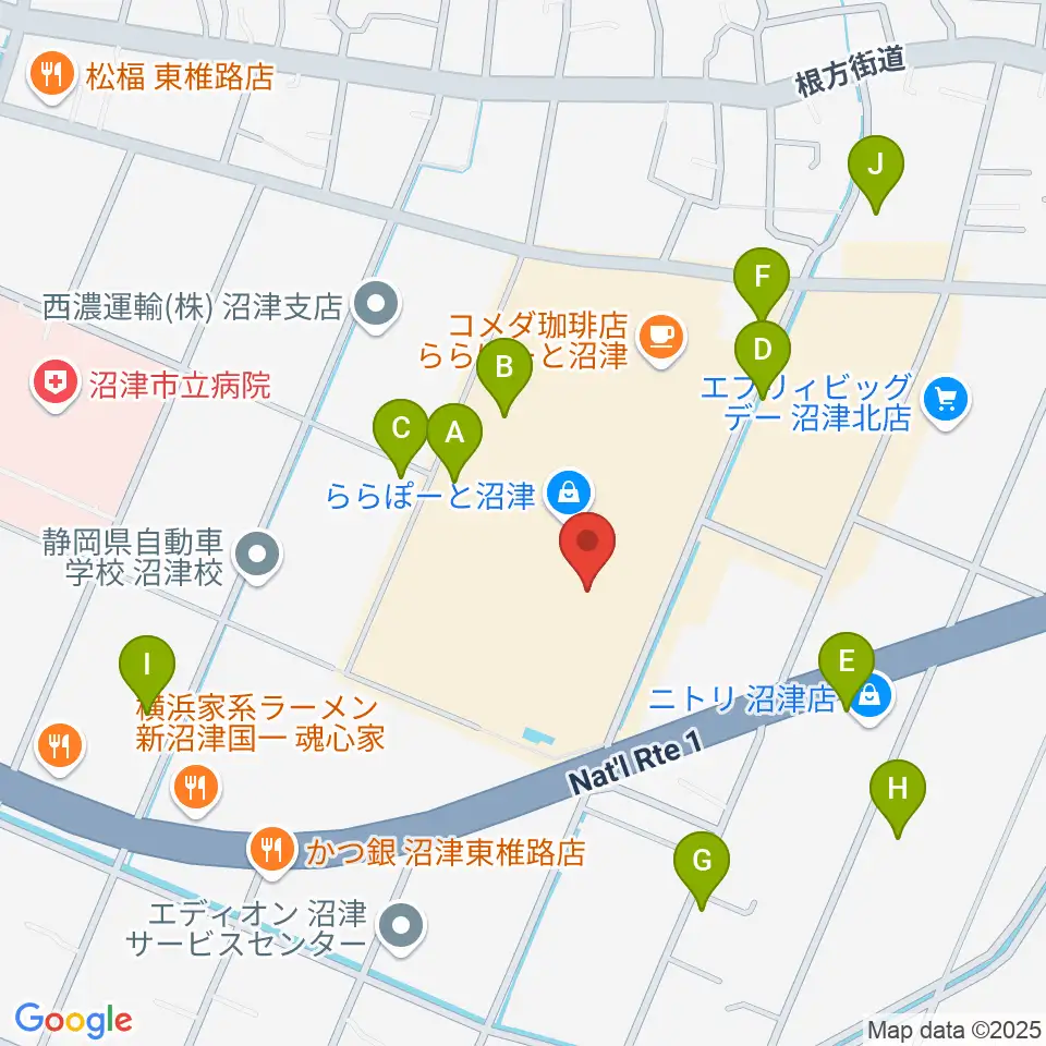 シネマサンシャインららぽーと沼津周辺の駐車場・コインパーキング一覧地図