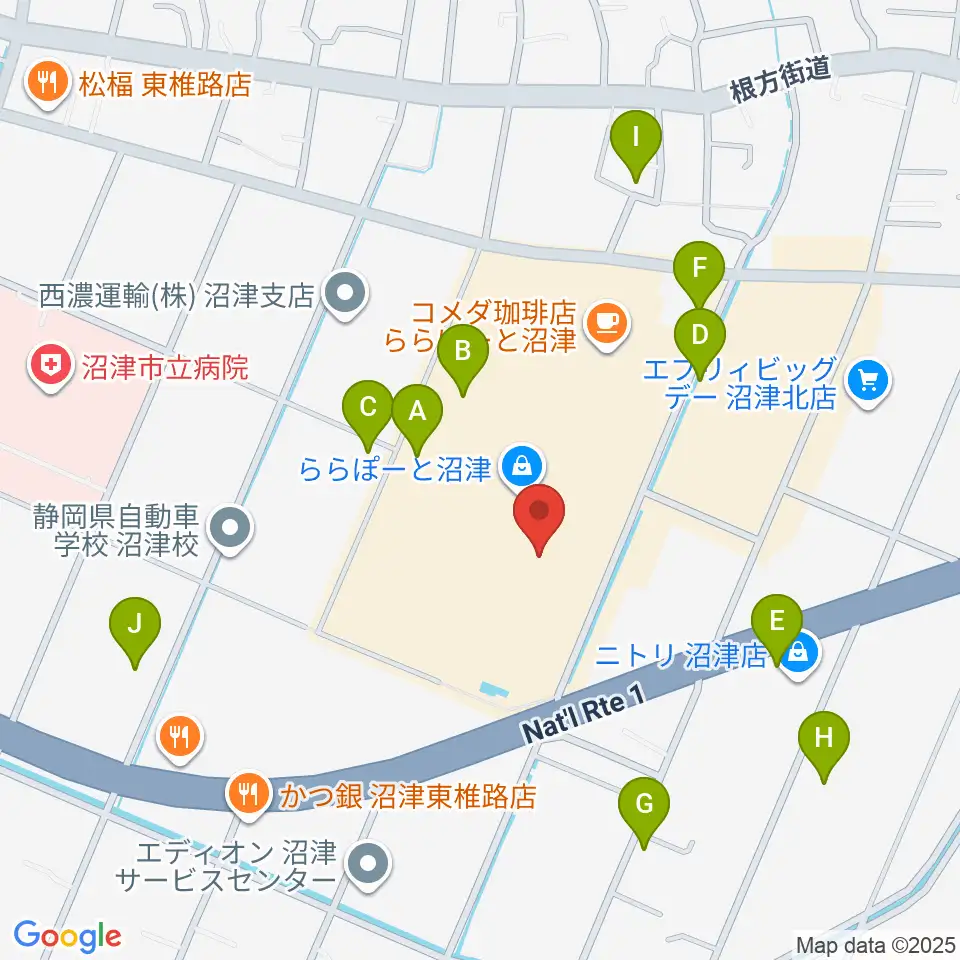 シネマサンシャインららぽーと沼津周辺の駐車場・コインパーキング一覧地図