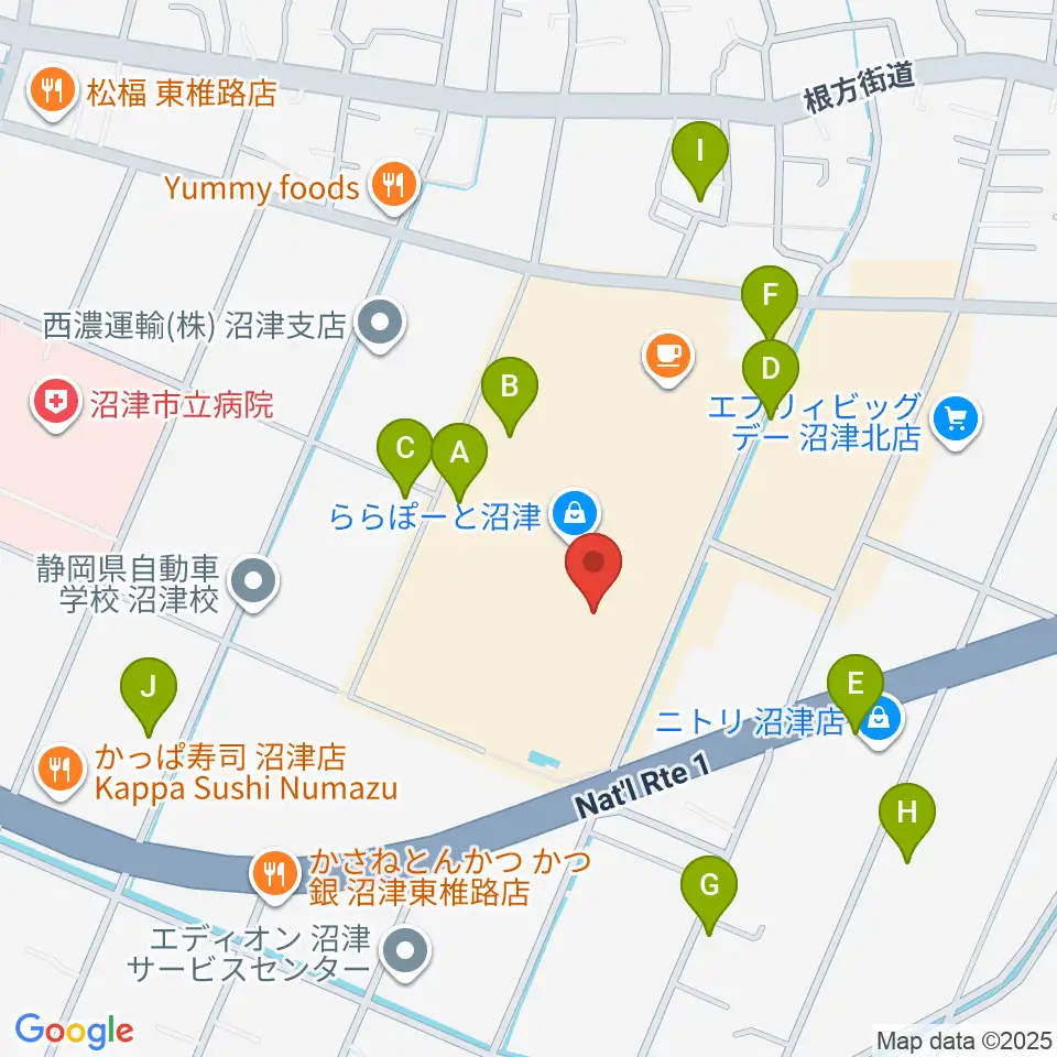 シネマサンシャインららぽーと沼津周辺の駐車場・コインパーキング一覧地図