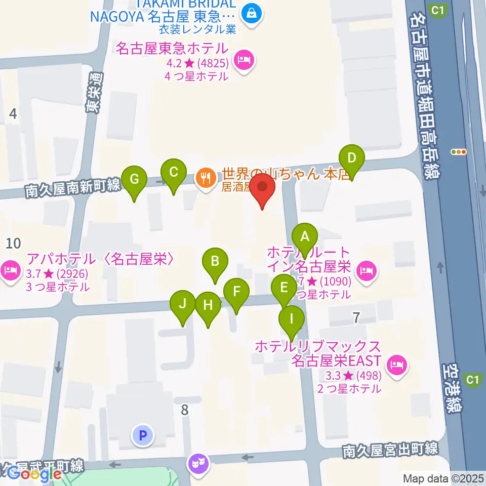 名古屋栄CIRCUS周辺の駐車場・コインパーキング一覧地図