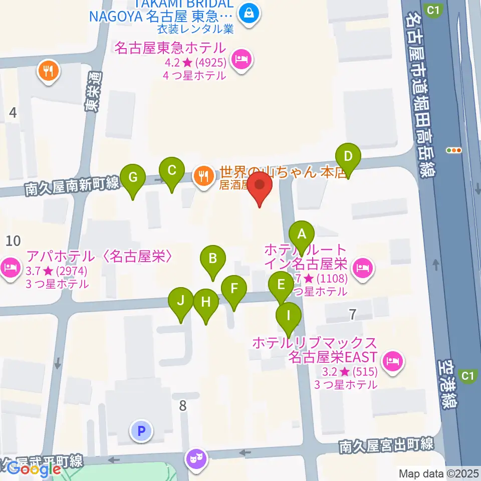 名古屋栄CIRCUS周辺の駐車場・コインパーキング一覧地図