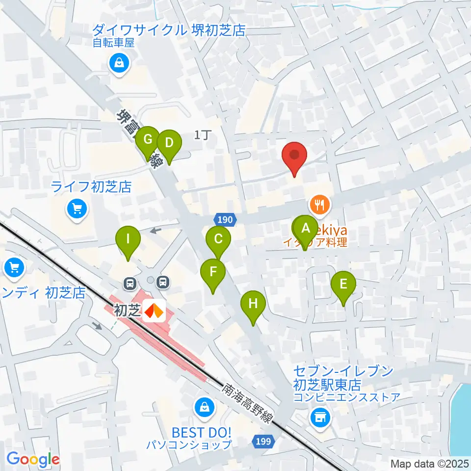 堺グランドピアノサロン 風の音周辺の駐車場・コインパーキング一覧地図