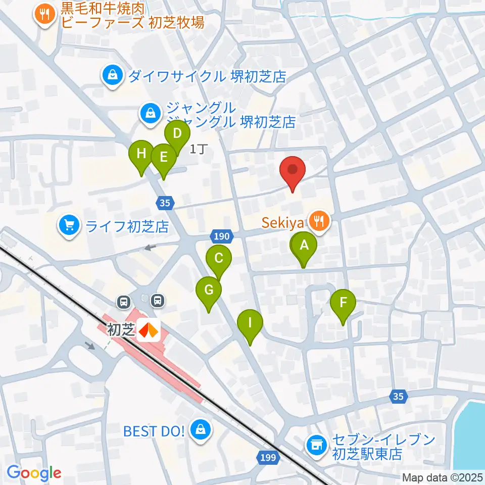 堺グランドピアノサロン 風の音周辺の駐車場・コインパーキング一覧地図
