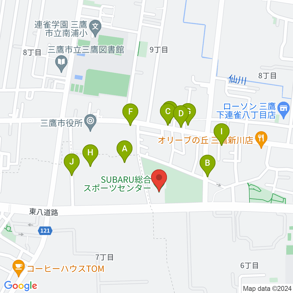 SUBARU総合スポーツセンター周辺の駐車場・コインパーキング一覧地図