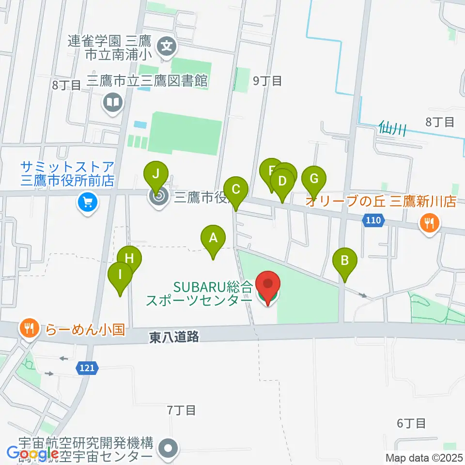 SUBARU総合スポーツセンター周辺の駐車場・コインパーキング一覧地図