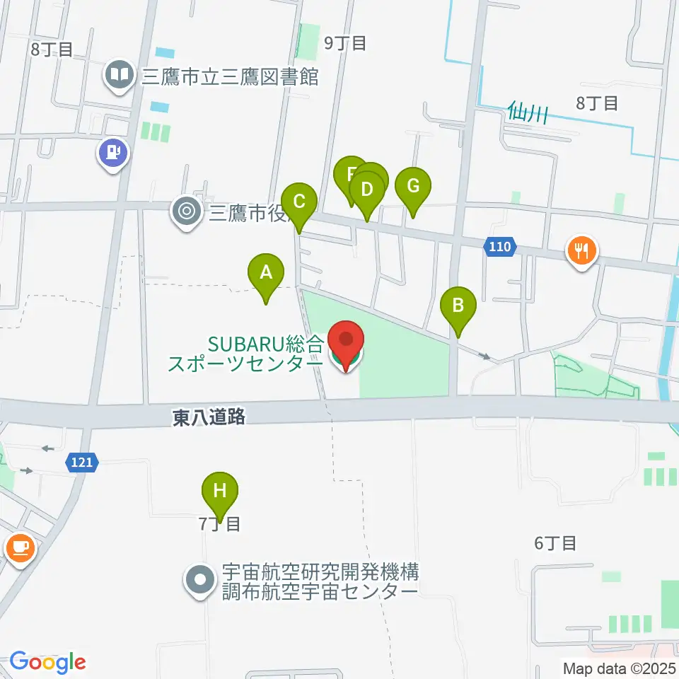 SUBARU総合スポーツセンター周辺の駐車場・コインパーキング一覧地図