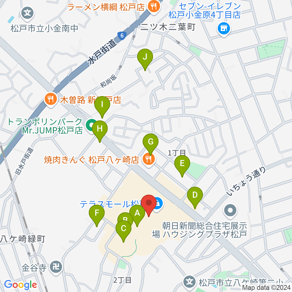 ユナイテッド・シネマ テラスモール松戸周辺の駐車場・コインパーキング一覧地図