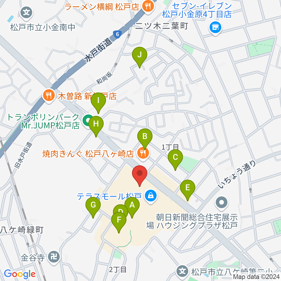 ユナイテッド・シネマ テラスモール松戸周辺の駐車場・コインパーキング一覧地図