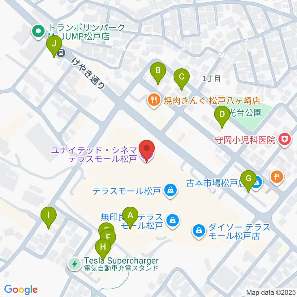 ユナイテッド・シネマ テラスモール松戸周辺の駐車場・コインパーキング一覧地図
