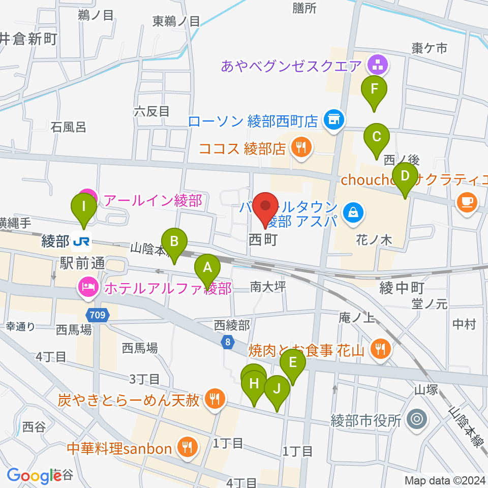 あやべ・日東精工アリーナ周辺の駐車場・コインパーキング一覧地図