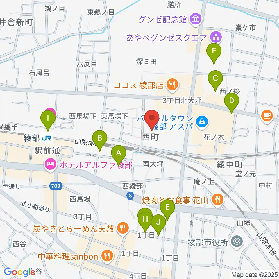 あやべ・日東精工アリーナ周辺の駐車場・コインパーキング一覧地図