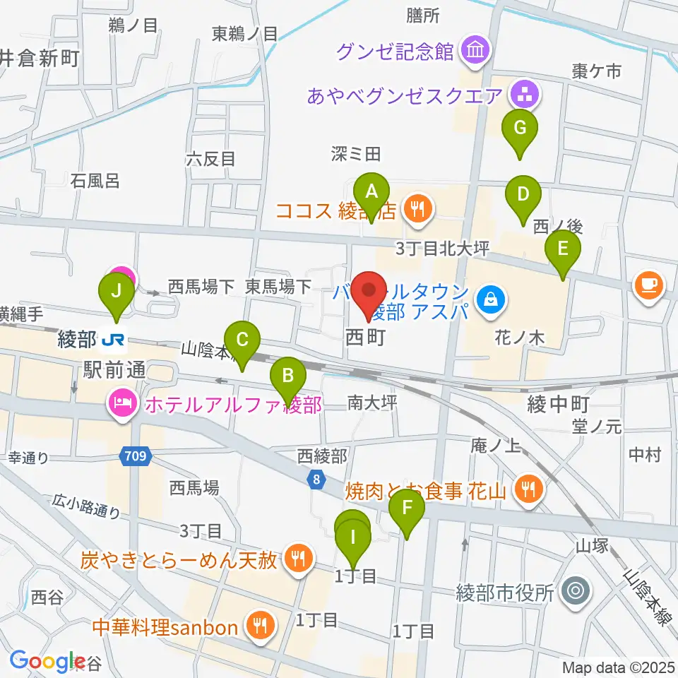 あやべ・日東精工アリーナ周辺の駐車場・コインパーキング一覧地図