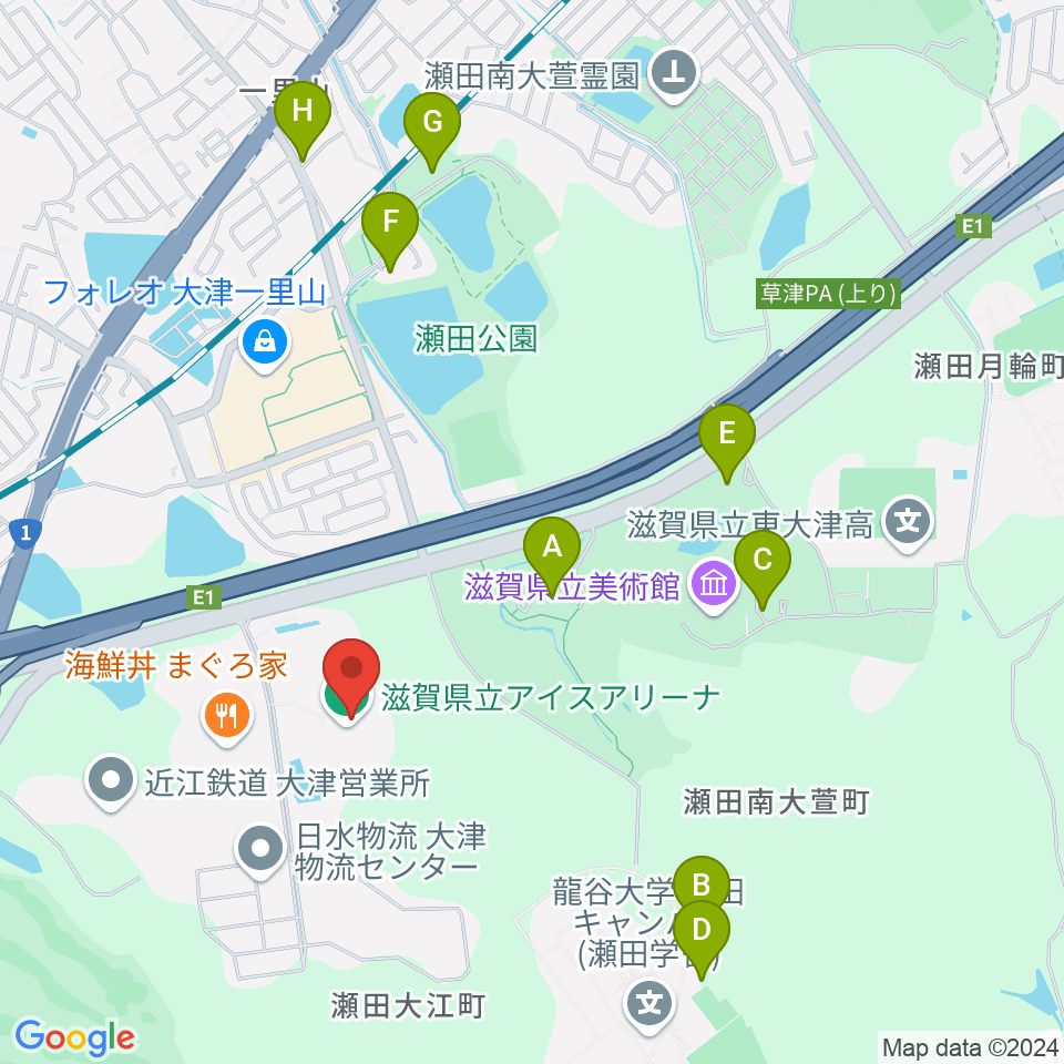 木下カンセーアイスアリーナ周辺の駐車場・コインパーキング一覧地図