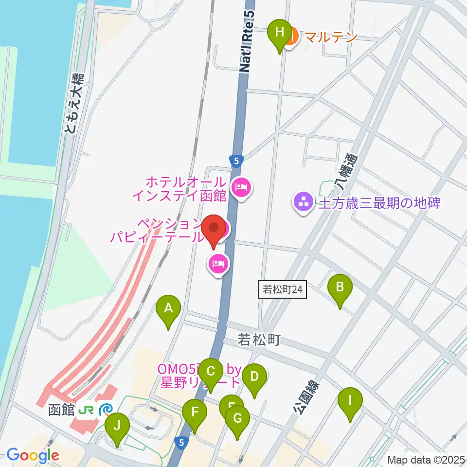 函館ARARA周辺の駐車場・コインパーキング一覧地図