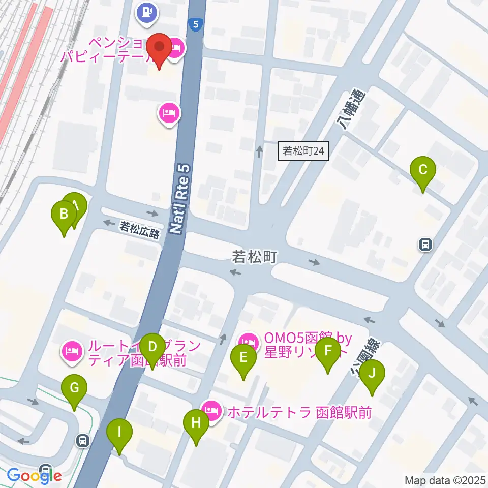 函館ARARA周辺の駐車場・コインパーキング一覧地図