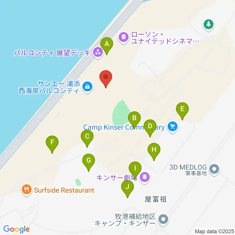島村楽器 沖縄・浦添パルコシティ店周辺の駐車場・コインパーキング一覧地図