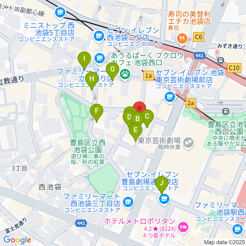 クワトロ弦楽器周辺の駐車場・コインパーキング一覧地図