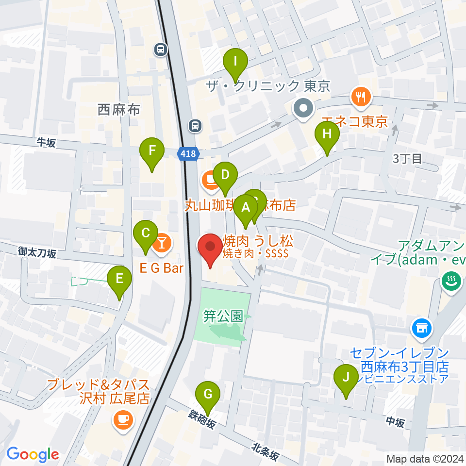 ユニプライベートスタジオ周辺の駐車場・コインパーキング一覧地図