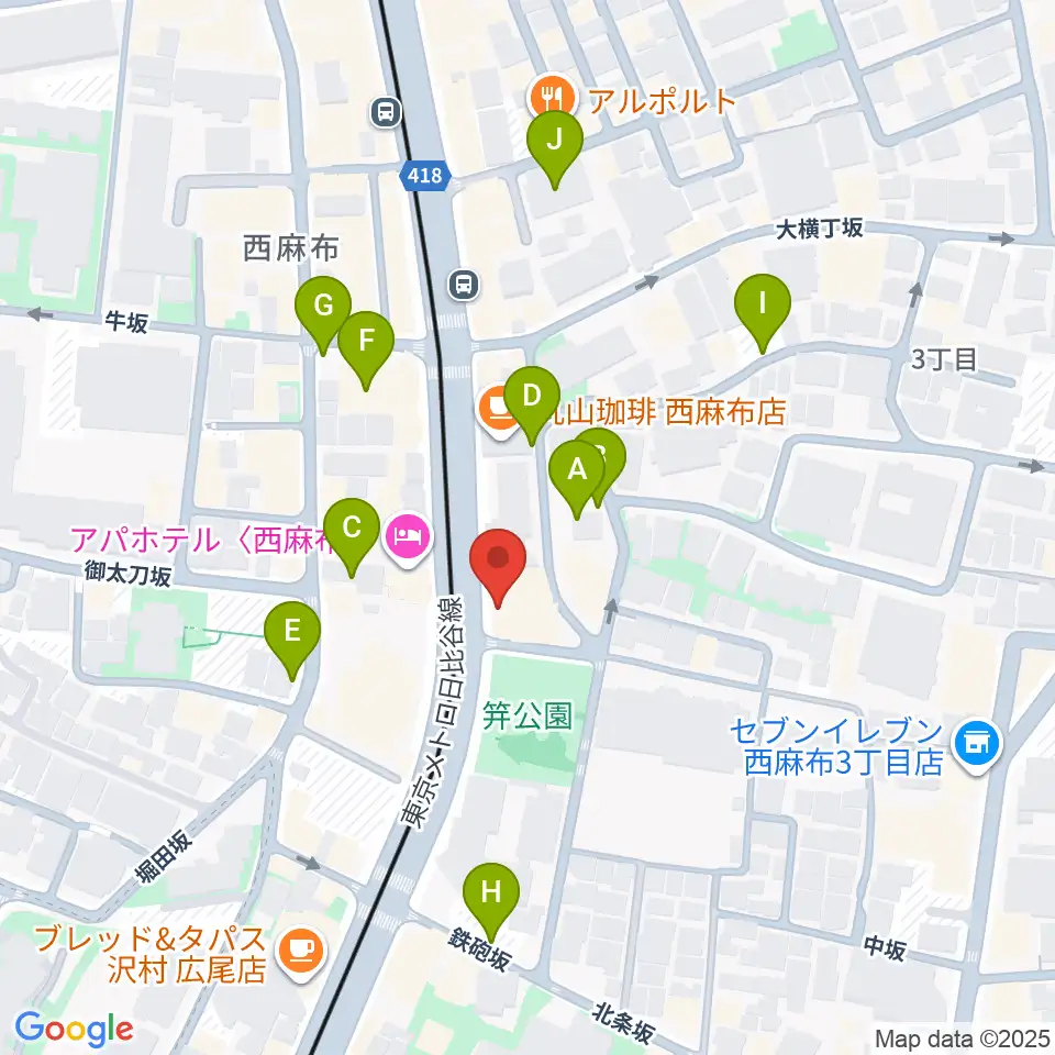 ユニプライベートスタジオ周辺の駐車場・コインパーキング一覧地図