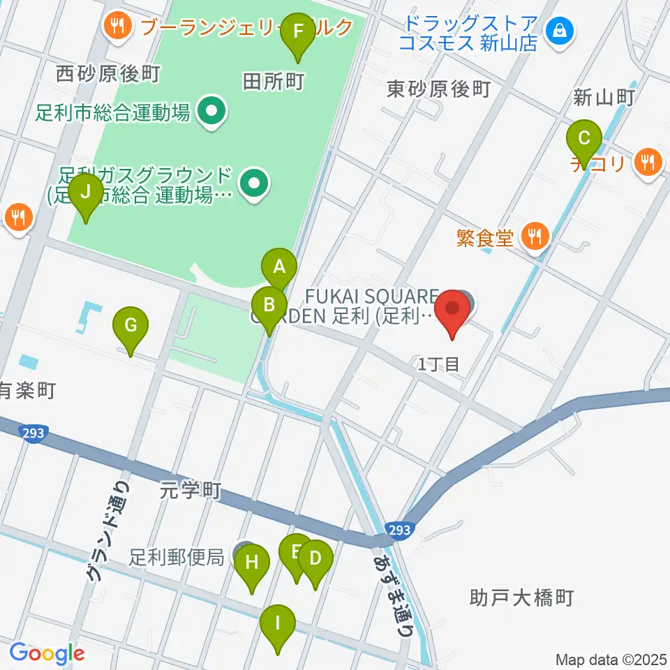 FUKAI SQUARE GARDEN 足利周辺の駐車場・コインパーキング一覧地図