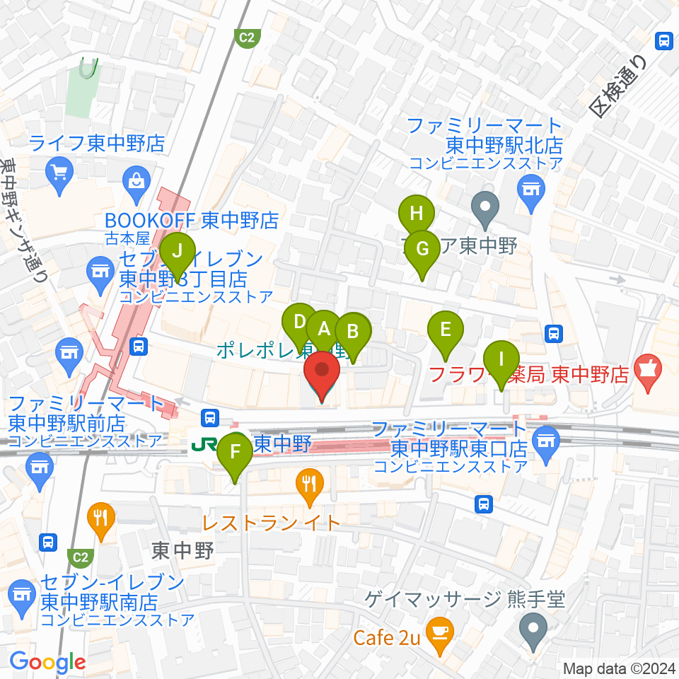 ポレポレ東中野周辺の駐車場・コインパーキング一覧地図