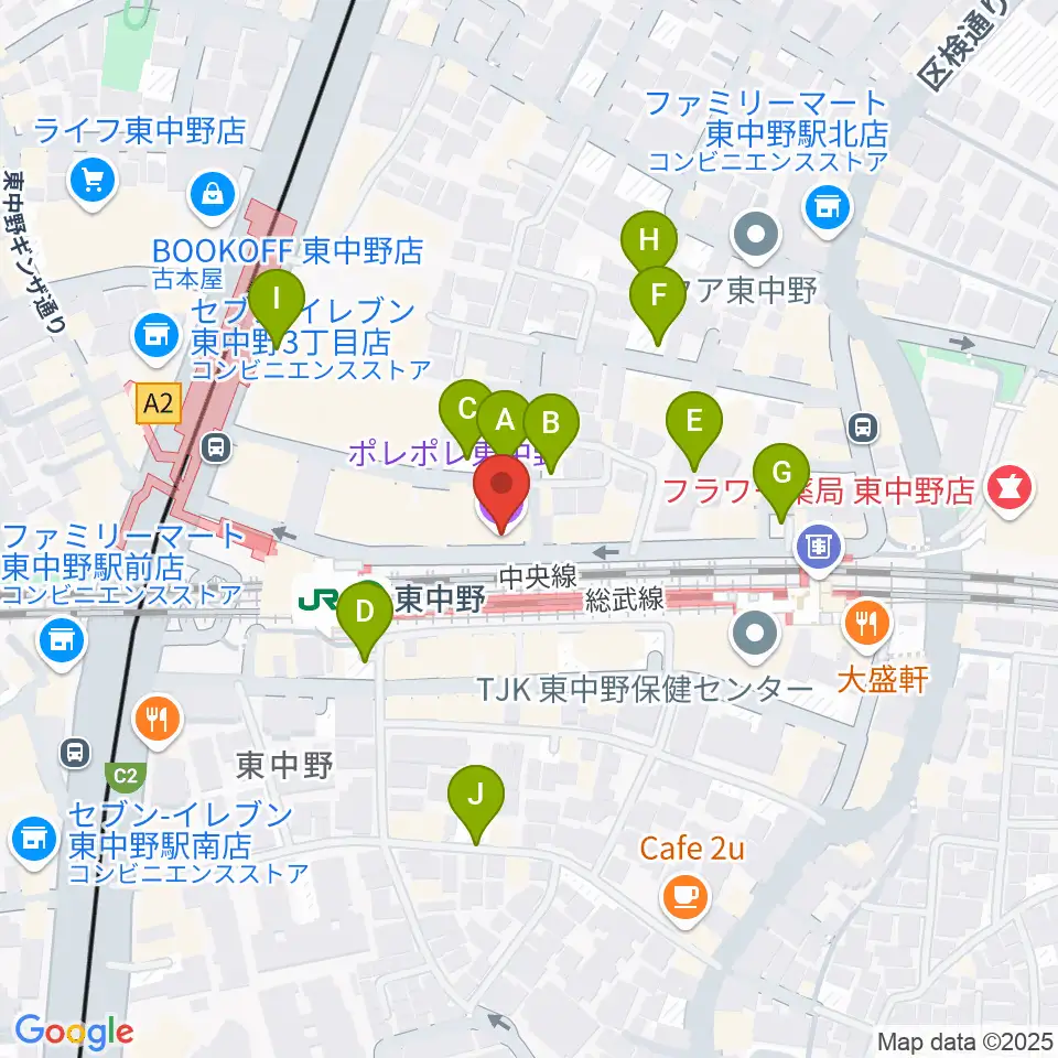 ポレポレ東中野周辺の駐車場・コインパーキング一覧地図