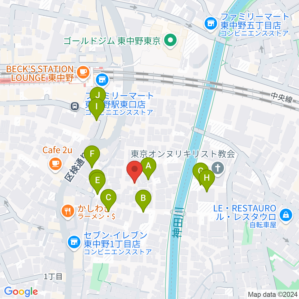 山本ミュージック・コーナー周辺の駐車場・コインパーキング一覧地図