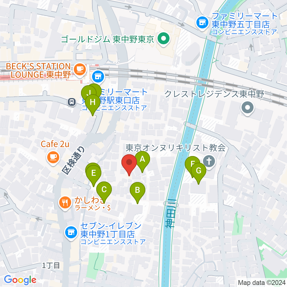 山本ミュージック・コーナー周辺の駐車場・コインパーキング一覧地図