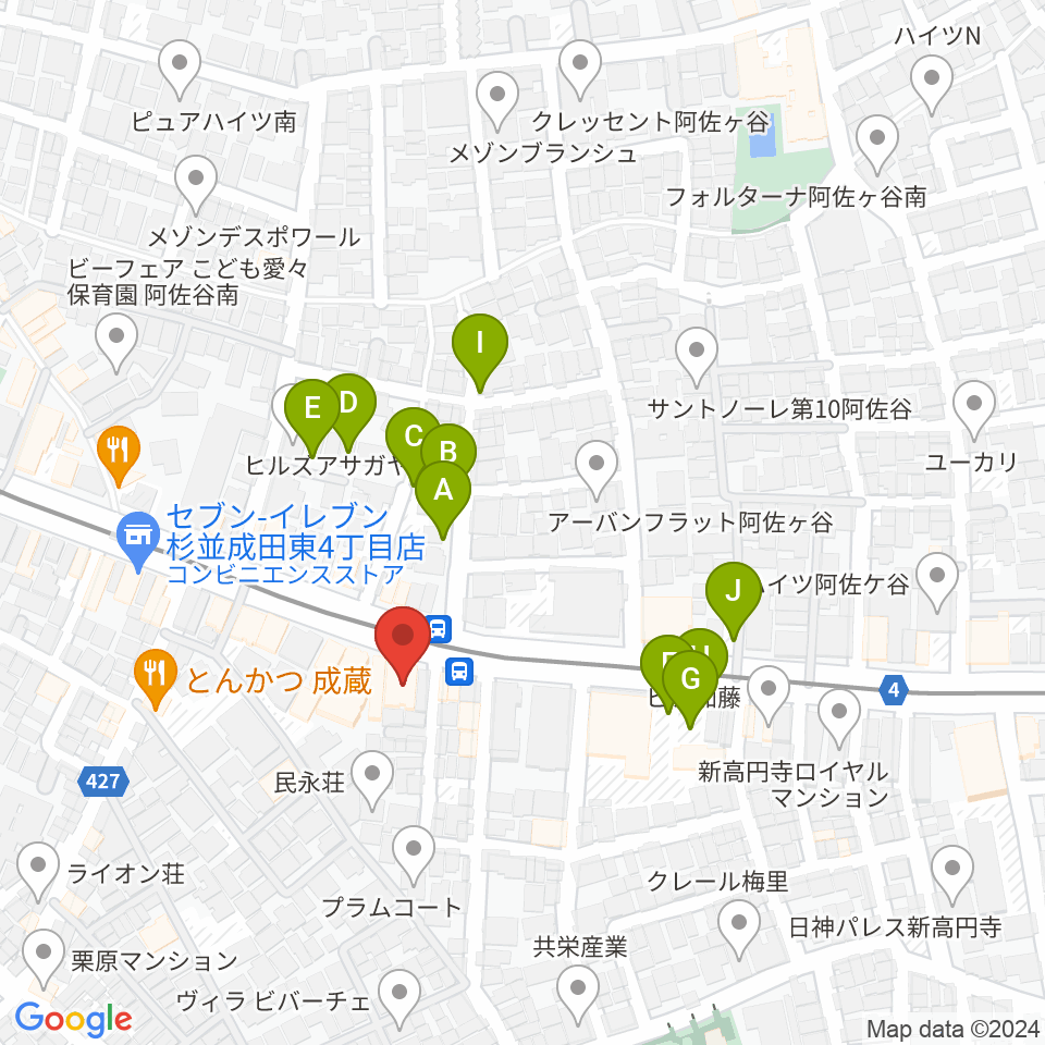 南阿佐ヶ谷ひつじ座周辺の駐車場・コインパーキング一覧地図