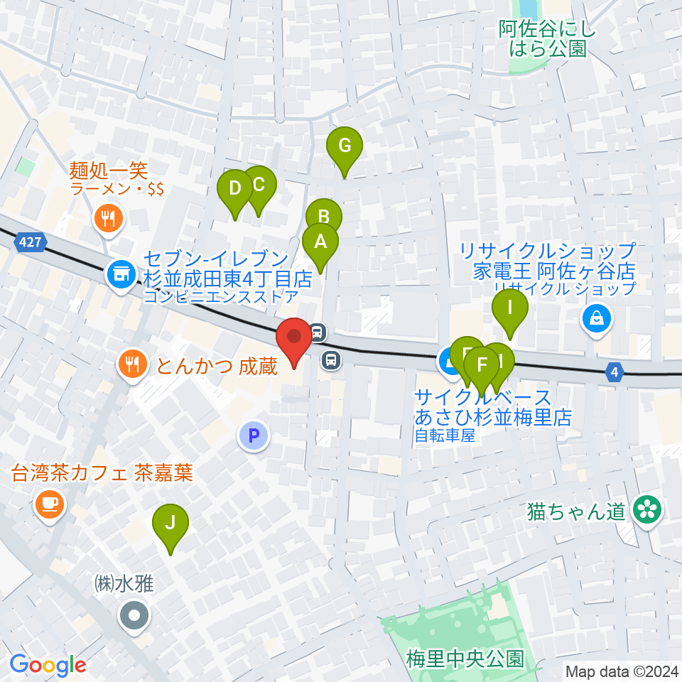 南阿佐ヶ谷ひつじ座周辺の駐車場・コインパーキング一覧地図