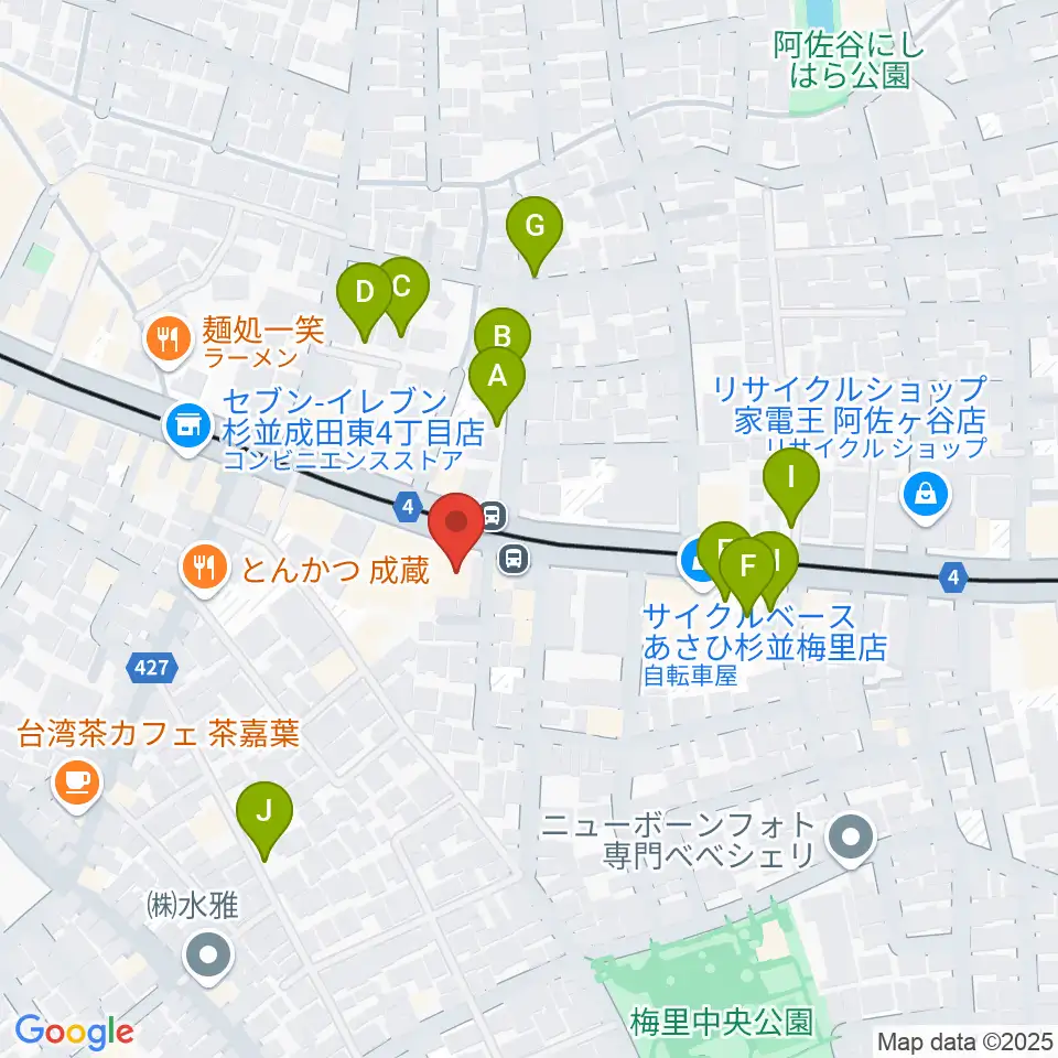 南阿佐ヶ谷ひつじ座周辺の駐車場・コインパーキング一覧地図