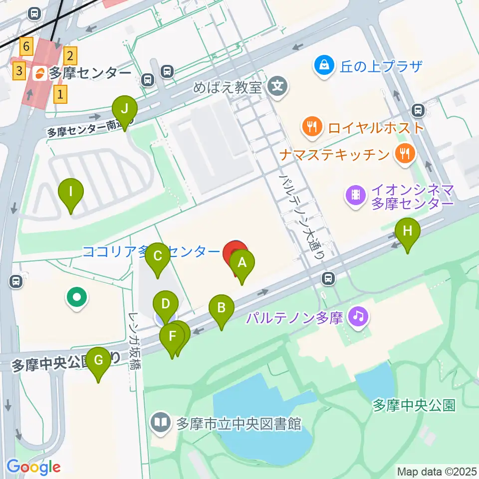 ココリア多摩センター ココリアホール周辺の駐車場・コインパーキング一覧地図