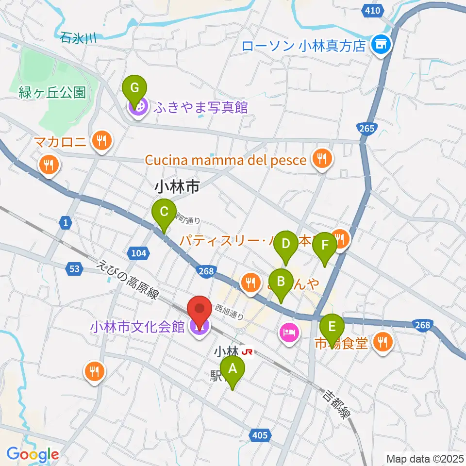 小林市文化会館周辺の駐車場・コインパーキング一覧地図