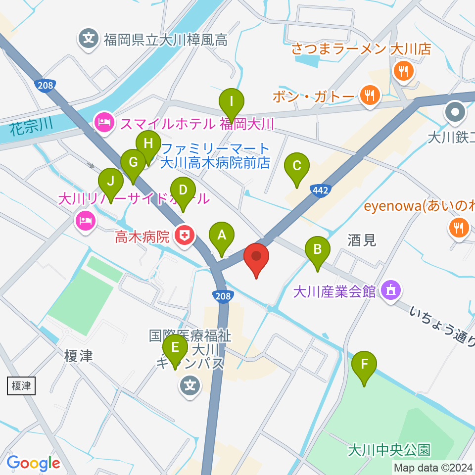 大川シネマホール周辺の駐車場・コインパーキング一覧地図