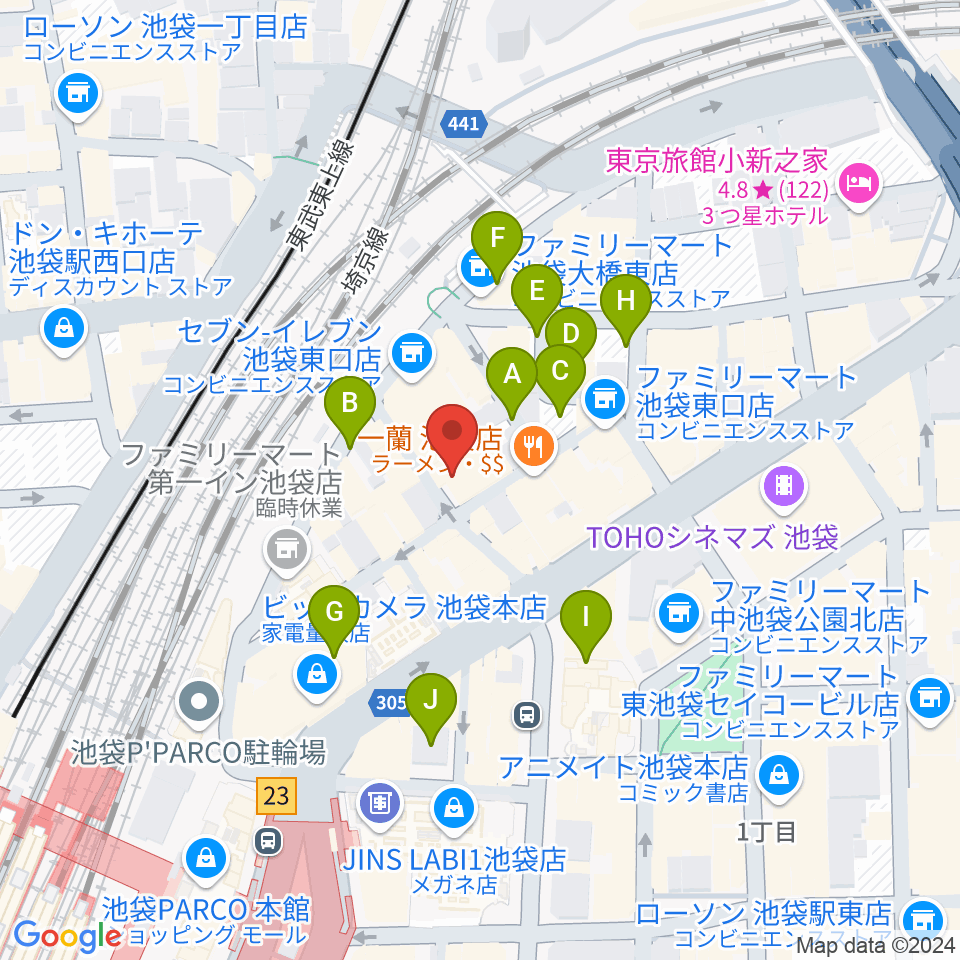 新文芸坐周辺の駐車場・コインパーキング一覧地図