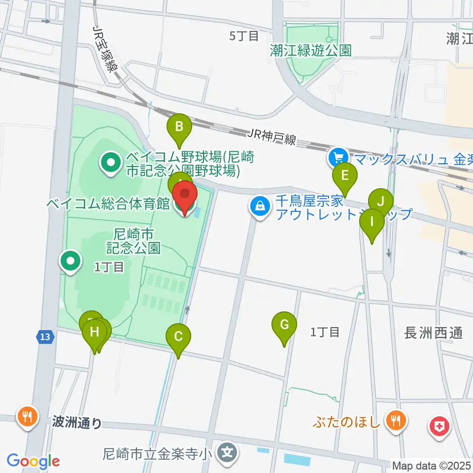 ベイコム総合体育館周辺の駐車場・コインパーキング一覧地図