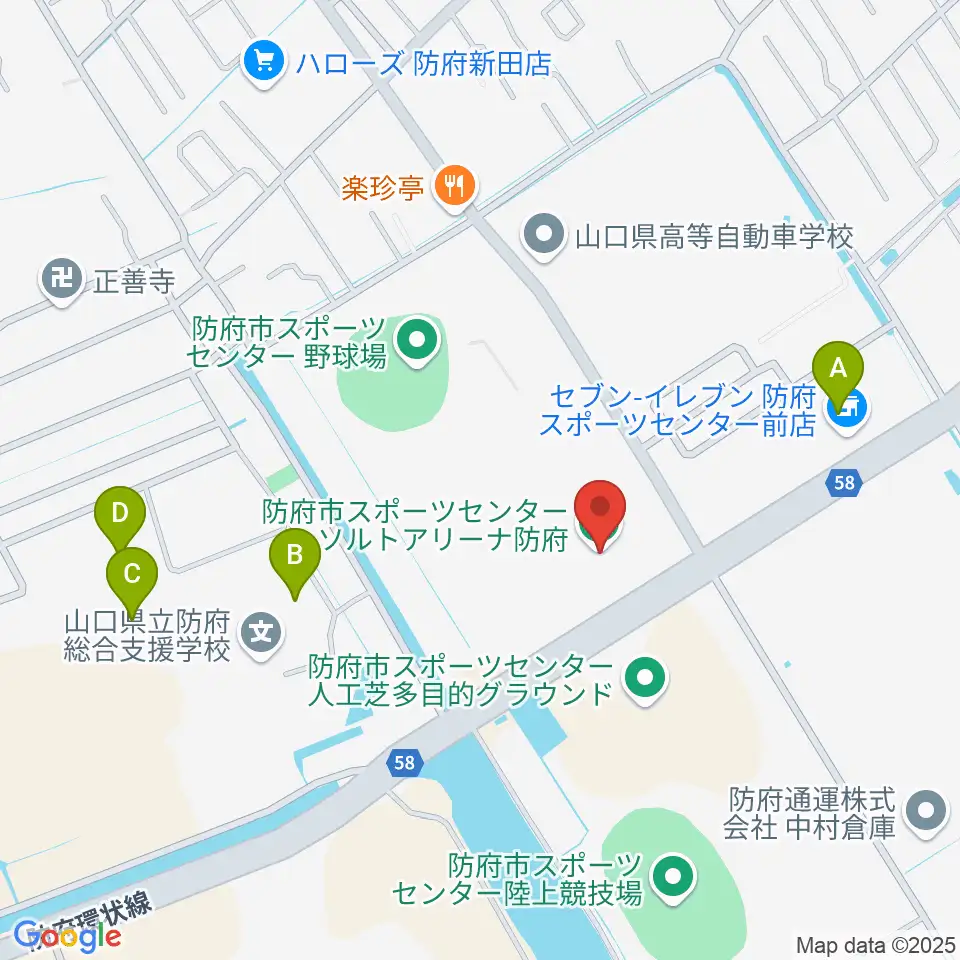 ソルトアリーナ防府周辺の駐車場・コインパーキング一覧地図